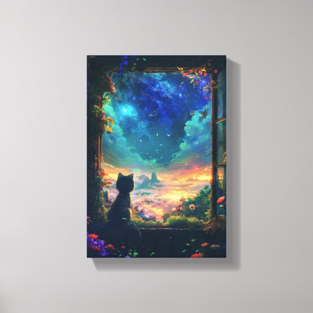Cat in heaven  canvas print (Front)