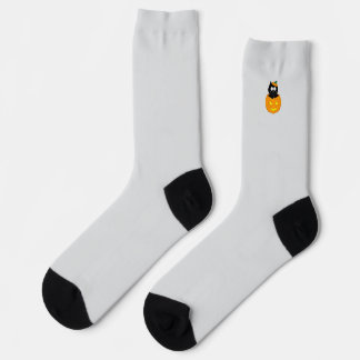 Cat in Jack-O'Lantern Halloween Socks