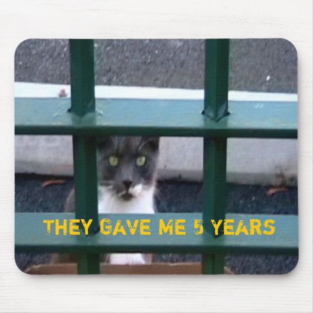 Cat In Jail Mousepad (Front)