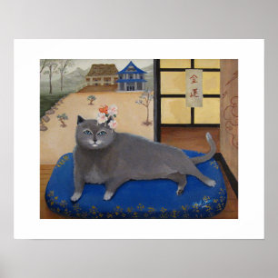 Cat in Japan Painting Art Print