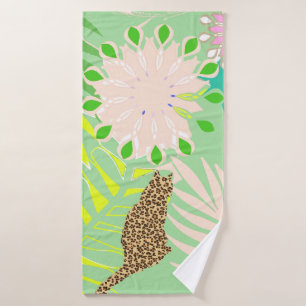 Cat In Jungle Bath Towel Set