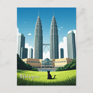 Cat in Kuala Lumpur Malaysia Postcard
