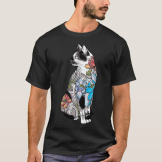 Cat In Lotus Tattoo  T-Shirt