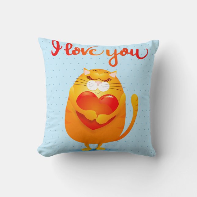 Cat in Love Cushion (Front)