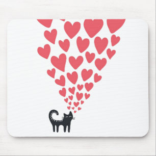 Cat in Love Mouse Mat