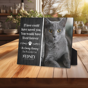 Cat In Loving Memory Photo Rustic Memorial Plaque