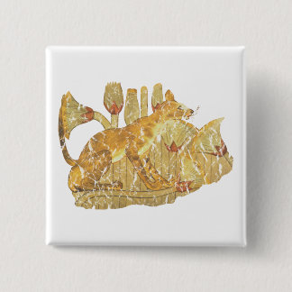 cat in marsh 15 cm square badge