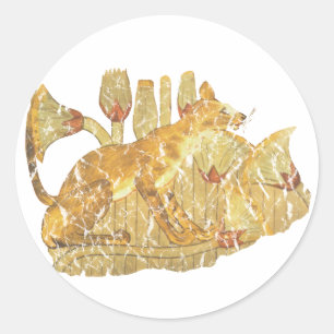 cat in marsh classic round sticker
