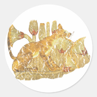 cat in marsh classic round sticker
