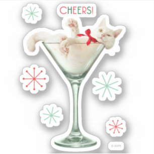 Cat in Martini Glass