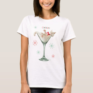 Cat in Martini Glass T-Shirt