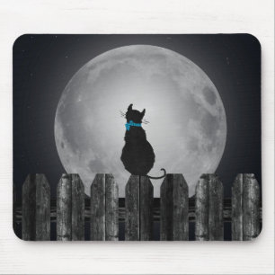 Cat In Moonlight Mouse Mat