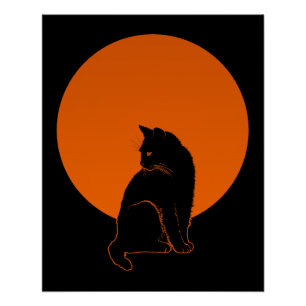 CAT IN MOONLIGHT POSTER