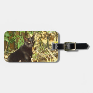 Cat in Morning Personalised Luggage Tag