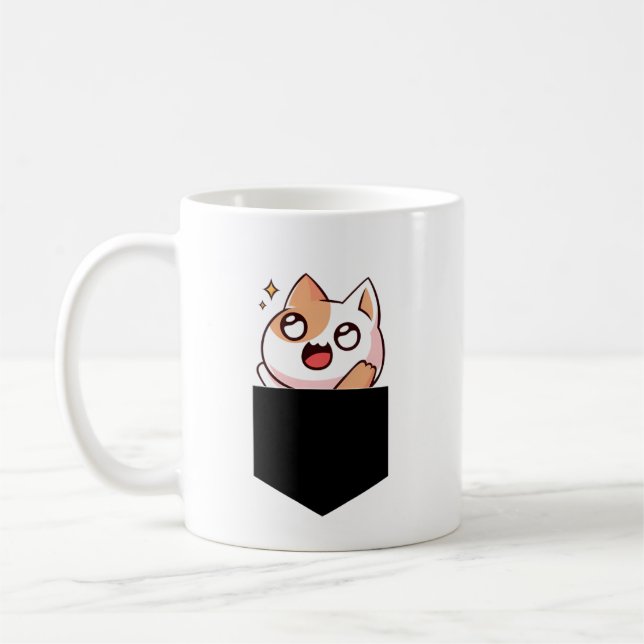 Cat In My Pocket Coffee Mug (Left)