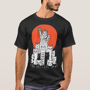 Cat in New York, NYC, America, USA, Patriot, Manha T-Shirt