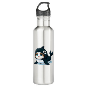 Cat in Orca Costume  710 Ml Water Bottle
