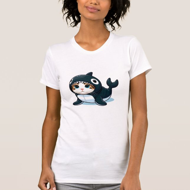 Cat in Orca Costume  T-Shirt (Front)