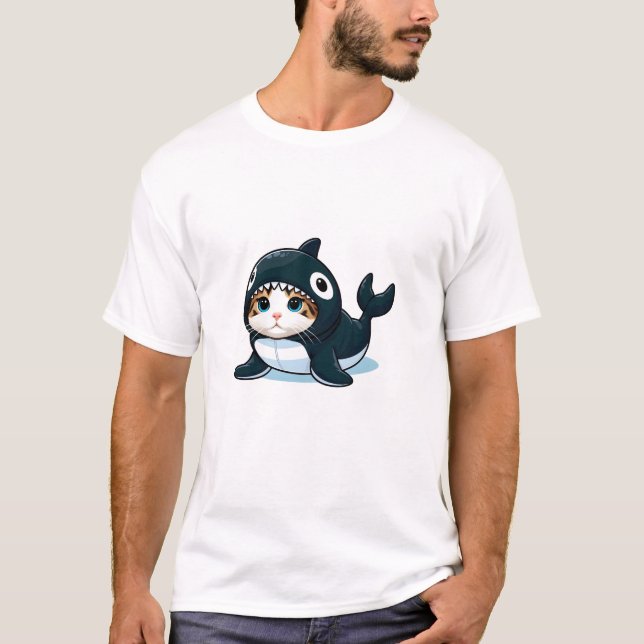 Cat in Orca Costume  T-Shirt (Front)