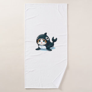 Cat in Orca Costume Tank Top Bath Towel