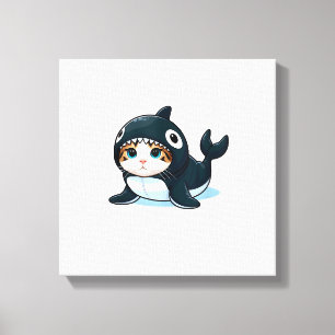 Cat in Orca Costume Tank Top Canvas Print