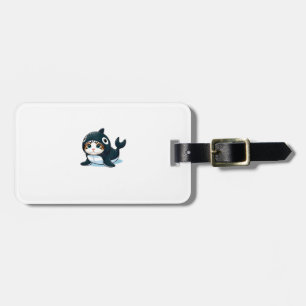Cat in Orca Costume Tank Top Luggage Tag