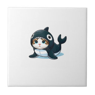 Cat in Orca Costume Tank Top Tile