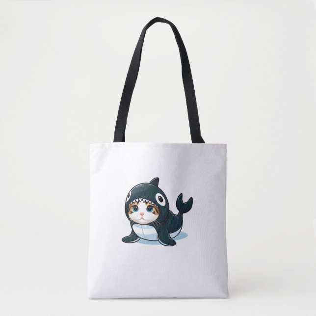 Cat in Orca Costume  Tote Bag (Front)