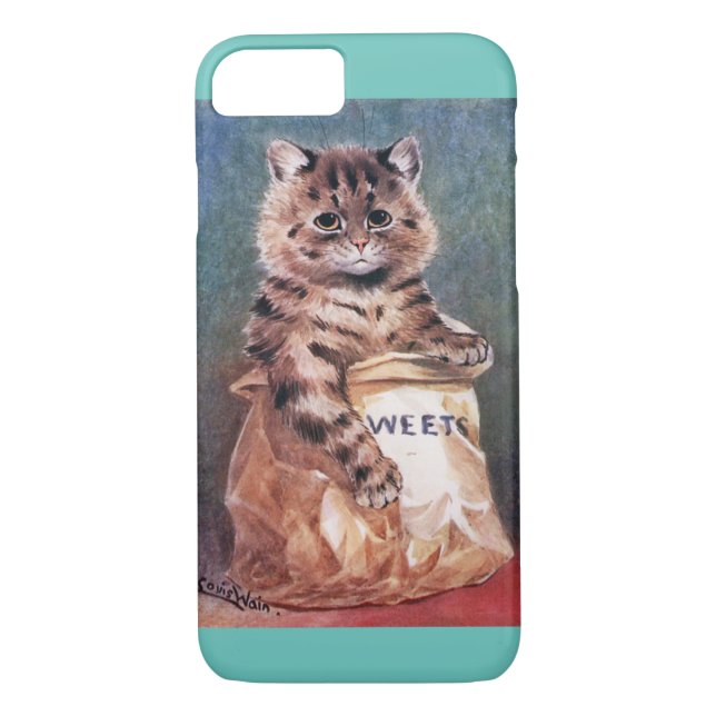 Cat in Paper Bag, Louis Wain Case-Mate iPhone Case (Back)