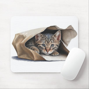 Cat In Paper Bag Mouse Mat