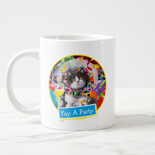 Cat In Party Cone Large Coffee Mug (Left)