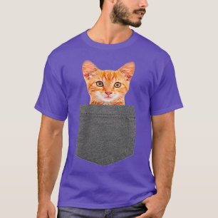 Cat in Pocket for Women, Men, Boys, Girl Funny Gif T-Shirt