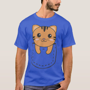 Cat In Pocket Funny Cats In Breast Pocket Cute Cat T-Shirt