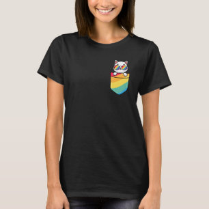 Cat In Pocket Gay Pride Lgbtq Rainbow Flag Sunglas T-Shirt