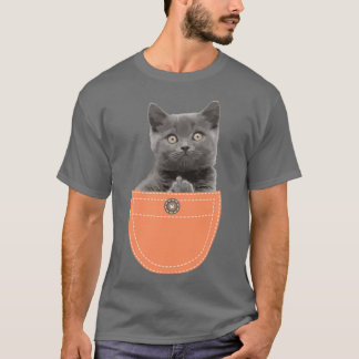 Cat In Pocket Giving The Finger  T-Shirt