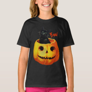 Cat in Pumpkin Halloween T-Shirt