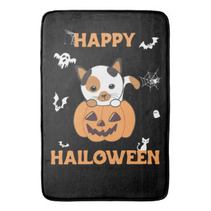 Cat In Pumpkin Sweet Cats Happy Halloween Bath Mat