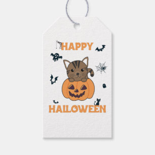 Cat In Pumpkin Sweet Cats Happy Halloween Gift Tag