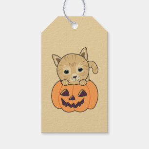 Cat In Pumpkin Sweet Cats Happy Halloween Gift Tag