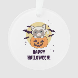 Cat In Pumpkin Sweet Cats Happy Halloween Ornament