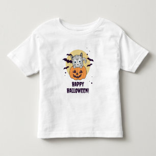 Cat In Pumpkin Sweet Cats Happy Halloween Toddler T-Shirt
