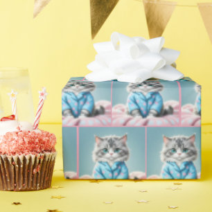 Cat In Pyjamas Wrapping Paper
