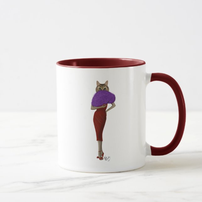 Cat In Red Dress Mug (Right)