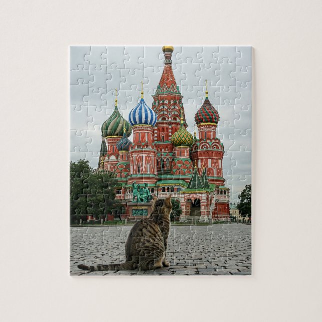 Cat in Russia Moscow Travel Jigsaw Puzzle (Vertical)
