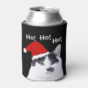Cat in Santa Hat Can Cooler