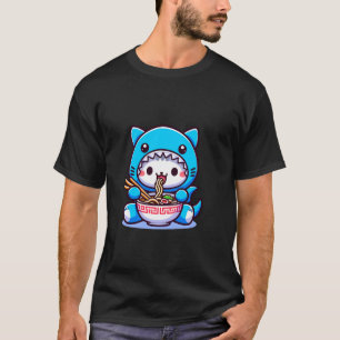 Cat in Shark Costume Funny Halloween Costume T-Shirt