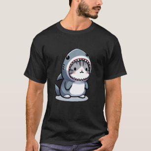 Cat in Shark Halloween Costume T-Shirt
