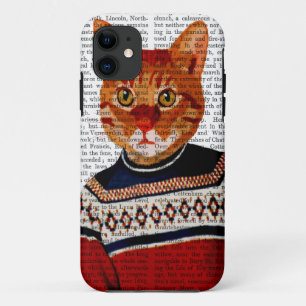 Cat in Ski Sweater 2 iPhone 11 Case