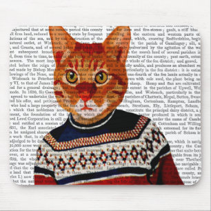 Cat in Ski Sweater 2 Mouse Mat