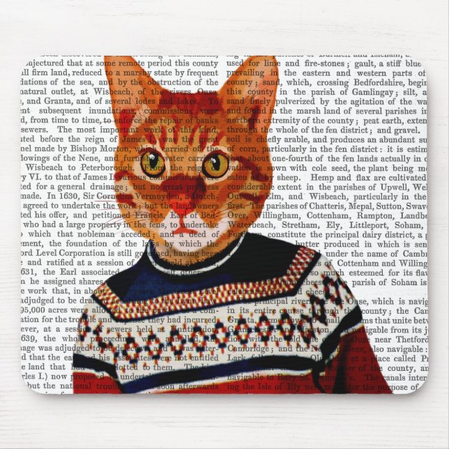 Cat in Ski Sweater 2 Mouse Mat (Front)